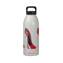 Champagne heel red stiletto shoe art drinking bottle