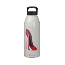 Champagne Heel Red Stiletto Shoe Art Water Bottles