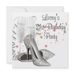 Champagne High Heels 21st Birthday Party Custom Announcements