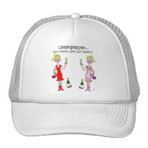 "CHAMPAGNE...HOW CLASSY GALS GET WASTED" MESH HAT