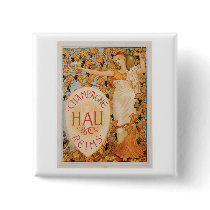 Champagne Reims Vintage Wine Drink Ad Art Pin