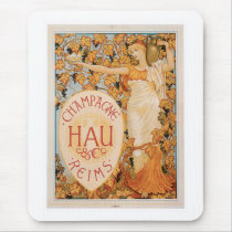 Champagne Reims Vintage Wine Drink Ad Art Mousepads