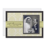 Champagne Ribbon Damask Anniversary Party Invite