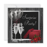 Champagne Sparkles Black White Surprise Party
