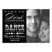 Champagne Theatre Bill Style SAVE THE DATE Card Personalized Invitations