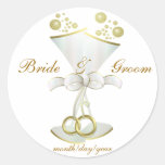 Champagne Toasts Round Sticker