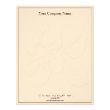 Champagne Tone on Tone Hibiscus Letterhead Template