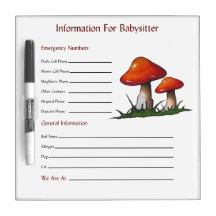 Champignon, champignons : L'information de babysit Tableaux Effaçables Blancs