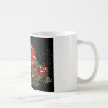 Champignon de Noël, champignons, neige, houx Tasse À Café