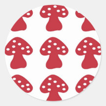 Champignon rouge adhésifs ronds