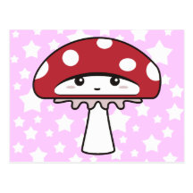 Champignon timide mignon de Kawaii Carte Postale