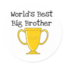 Champion World's Best Big Brother Round Stickers