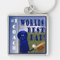 Champion - Worlds Best Dad & #1 Coach Keychain keychains