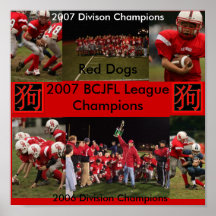 Champions rouges de ligue de chien posters