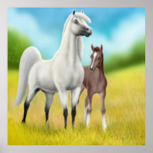 Champs d'affiche de chevaux d'or