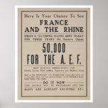 Chance to see France and the Rhine - Enlist Army Print