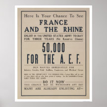 Chance to see France and the Rhine - Enlist Army Print