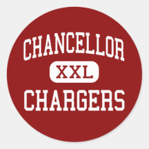 Chancellor - Chargers - High - Fredericksburg Round Sticker