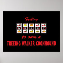 Chanceux au propre un Coonhound de marcheur de Tre Affiche