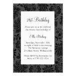 Chandelier and  Damask Birthday Invitation