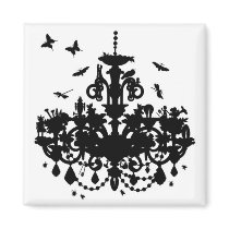 Chandelier & Butterflies Magnets