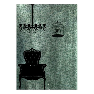 Chandelier, chair, and Birdcage Business Card Templates by angelandspot