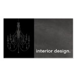 Chandelier Chalkboard Silhouette - interior design Business Cards