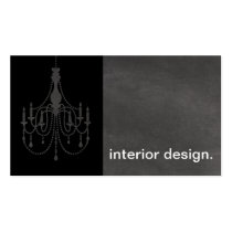 Chandelier Chalkboard Silhouette - interior design business cards