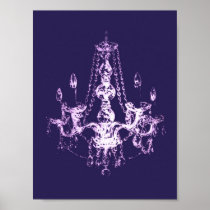 Chandelier Elegance Print Poster Purple