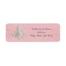 Chandelier Elegant Chic Address Label - Pink