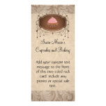Chandelier Frame Cupcake Pink and Brown Damask Rack Card Template