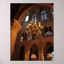 Chandelier in Notre Dame Print