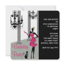 Chandelier Party Dress Any Number Girls Birthday Personalized Announcements