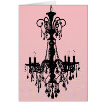 Chandelier & Pink Cards