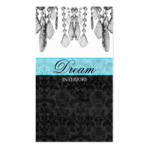 Chandelier Real Estate Business Card Blue V2