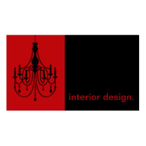 Chandelier Silhouette Icon - interior design business cards