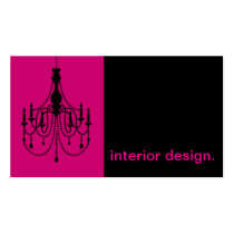 Chandelier Silhouette Icon - interior design business cards