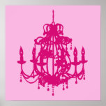 Chandelier silhouette wall art poster print