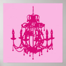 Chandelier silhouette wall art poster print