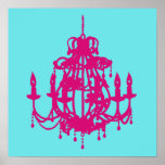 Chandelier silhouette wall art poster print