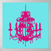 Chandelier silhouette wall art poster print