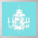Chandelier silhouette wall art poster print
