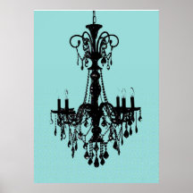 Chandelier & Tiffany Blue Poster