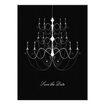 Chandelier White - Save the Date Personalized Invites
