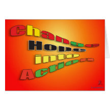 Change hope into action message card