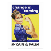 "Change is coming" McCain / Palin Republican Party Post Card