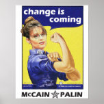 "change is coming" Mccain / Palin Republican Party posters