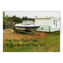 Change of Address Card: Boat and Hot tub