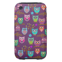 Changeable background owls tough iPhone 3 cover