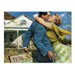 Changement d'adresse vintage, histoires d'amour cartes postales